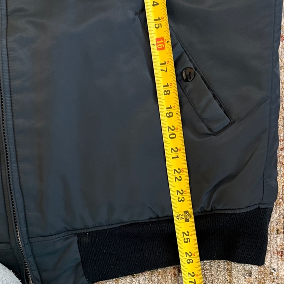 Navy Blue Bomber Jacket with Faux Fur Collar - Picture 7 of 8